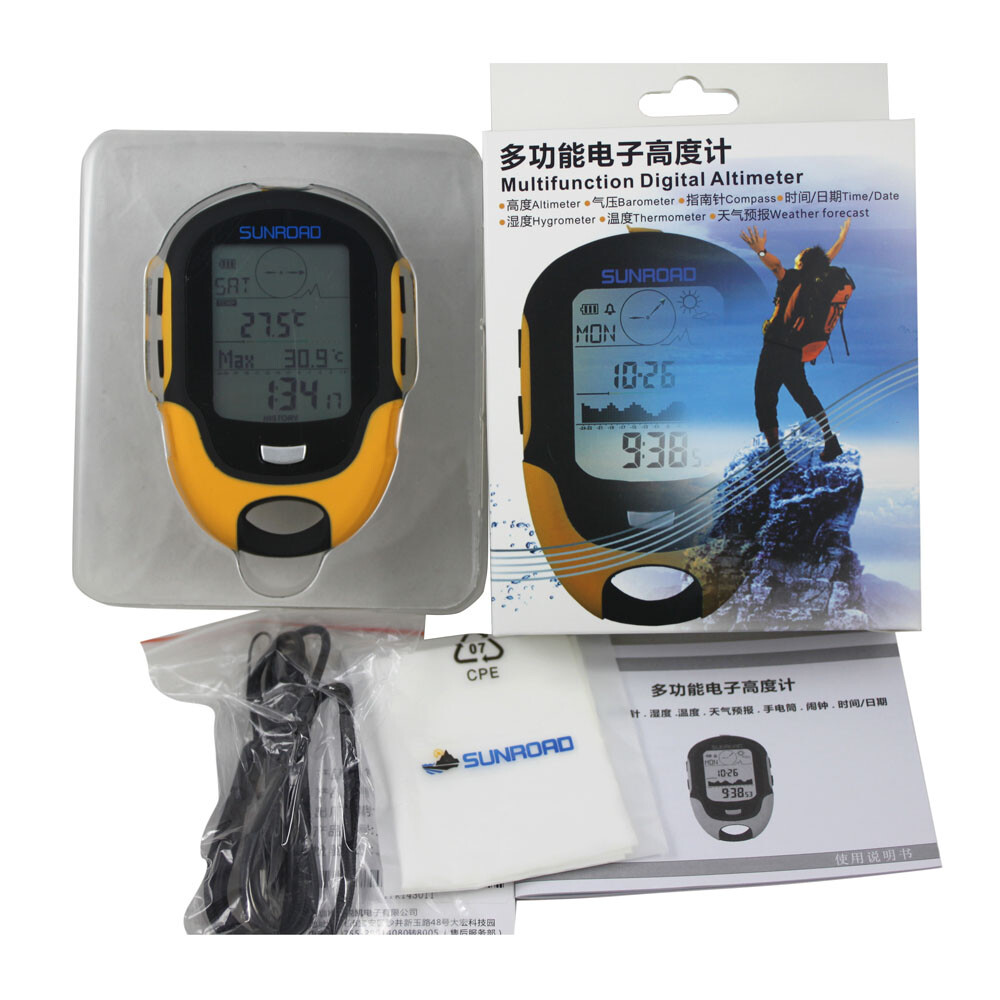 Sunroad FR500 Multifunction LCD Digital Altimeter Barometer Torch TO N0W2