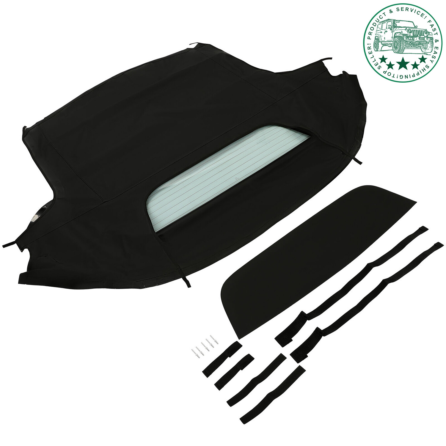 Fits 1999-2009 Honda S2000 Convertible Soft Top & Heated Glass Window Black