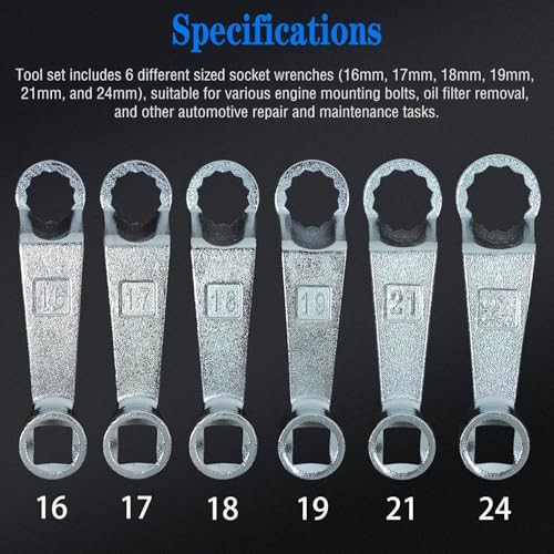 Engine Motor Mount Socket Rear Camber Adjusting Wrench Suitable for Most 6PCS