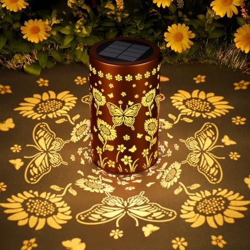 Solar Lanterns Outdoor Waterproof - Decorative Shadow Lantern with 1 PACK