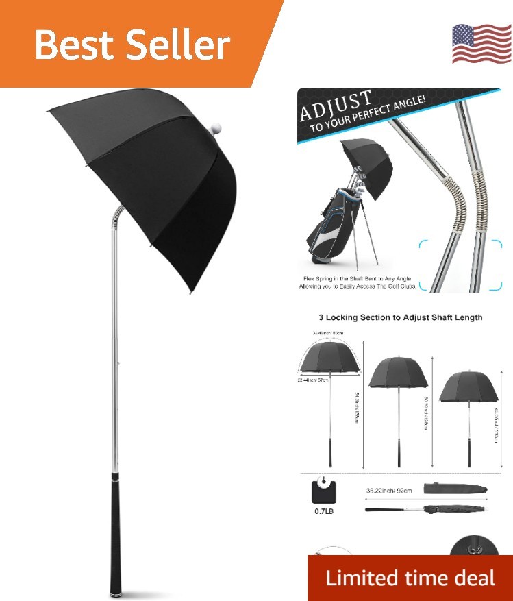 Waterproof Golf Bag Umbrella with 360° Flex Canopy & Ergonomic Handle