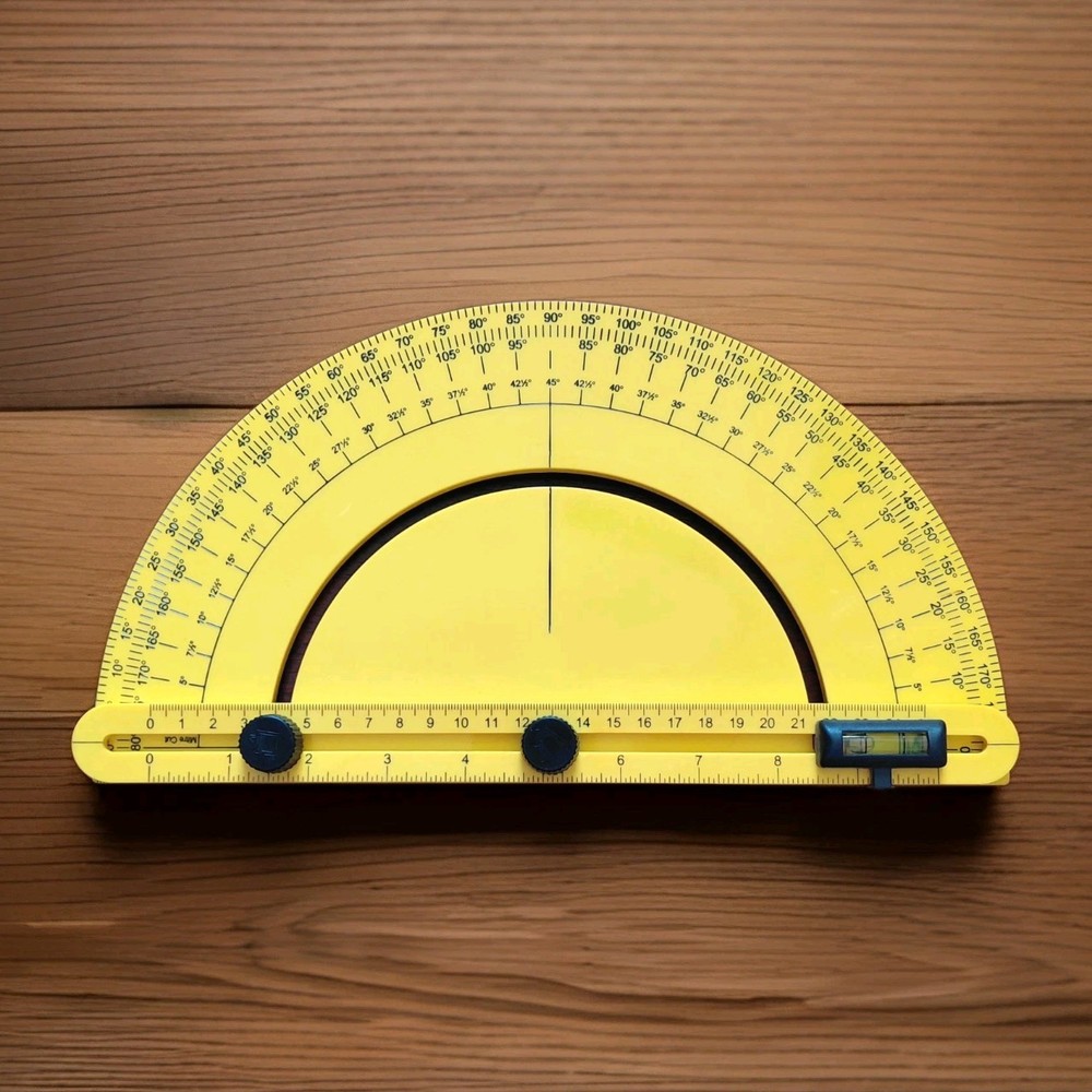 Yellow Plastic Angle Finder Protractor 2 in 1 Carpentry Tool binp1sh