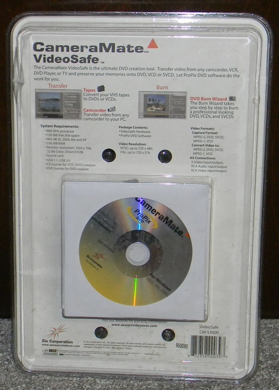 Camera Mate Videosafe - VHS to DVD Transfer Kit