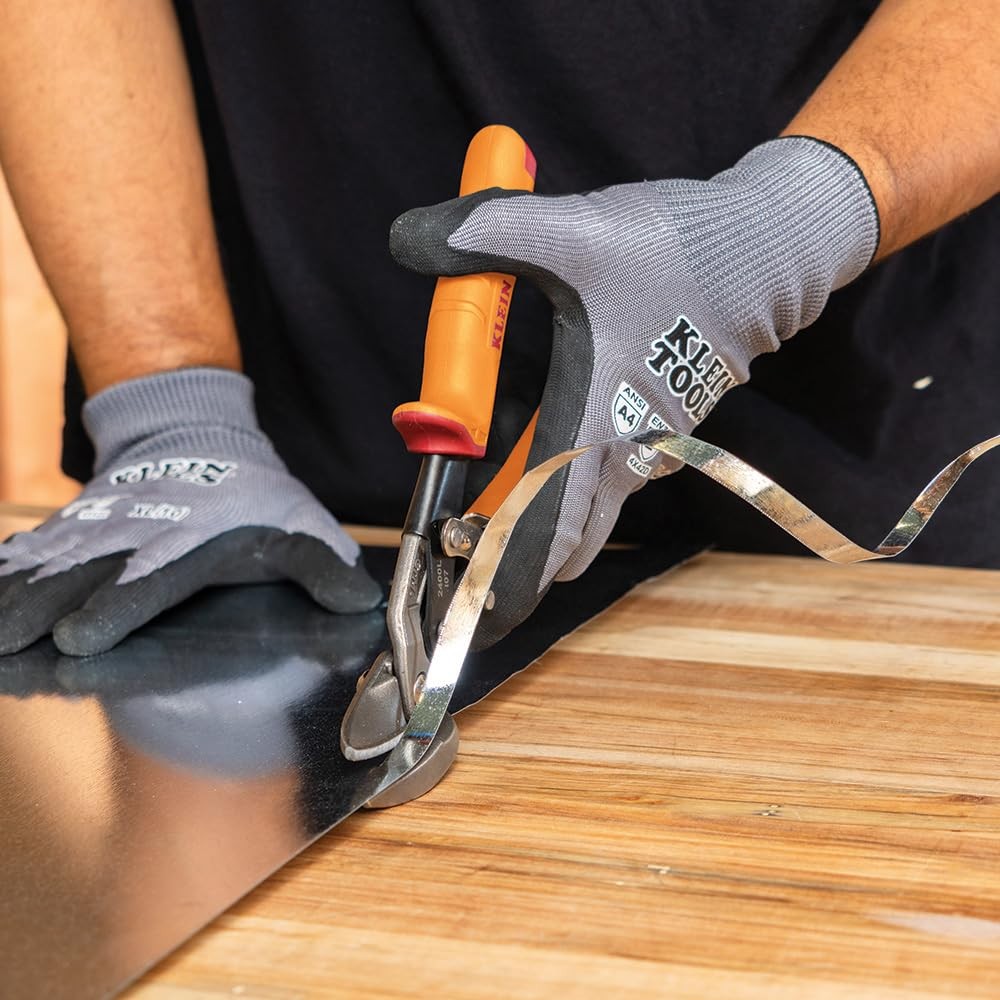 Klein Tools 2400L Left-Cutting Offset Snips Aviation Tin Snips Forged Blade