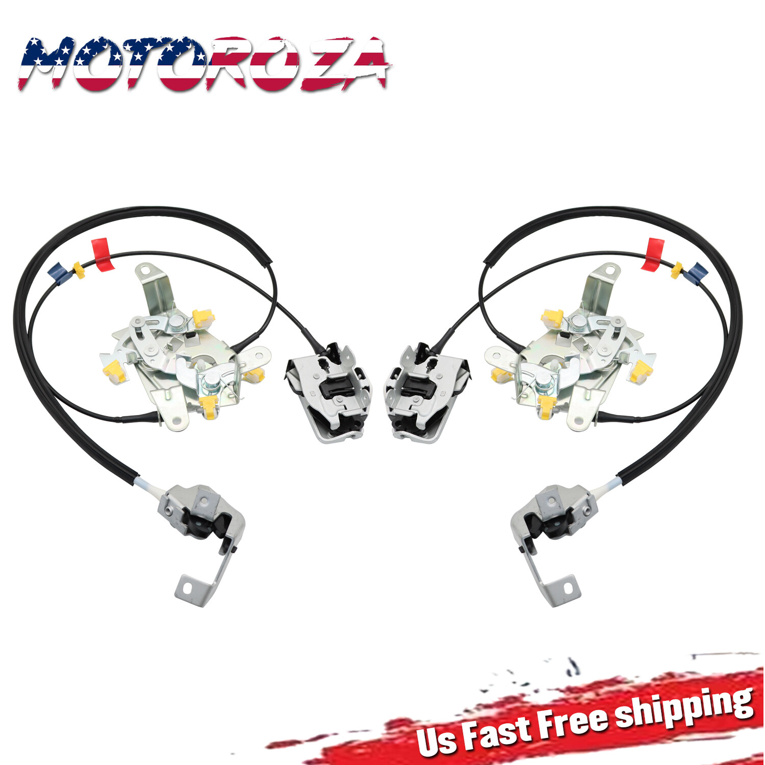 L&R Rear Door Latch Lock Cable Extended Cab For 99-07 Ford F250 F350 Super Duty