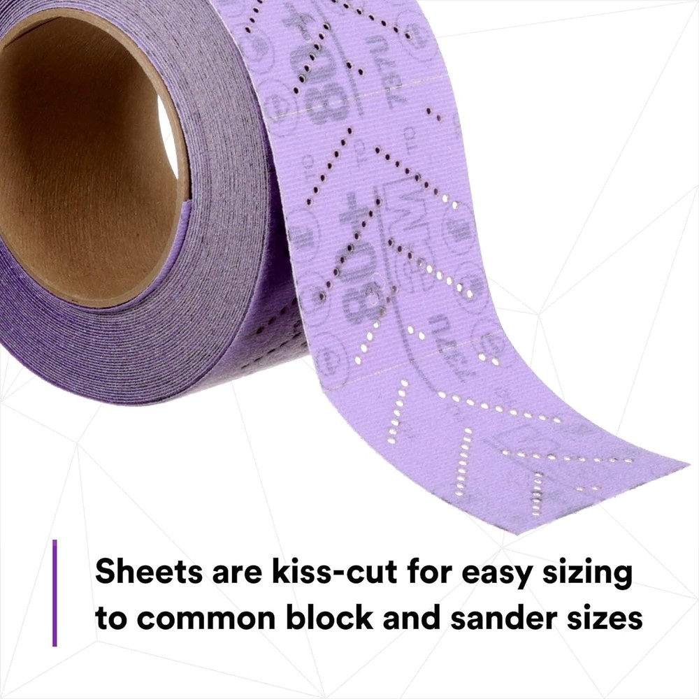 3M (34449) Cubitron II Hookit Hook & Loop Clean Sandpaper Sheet Roll, 320 Grit