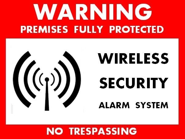 Wireless Security System Warning Stickers / 6 Pack + FREE Shipping