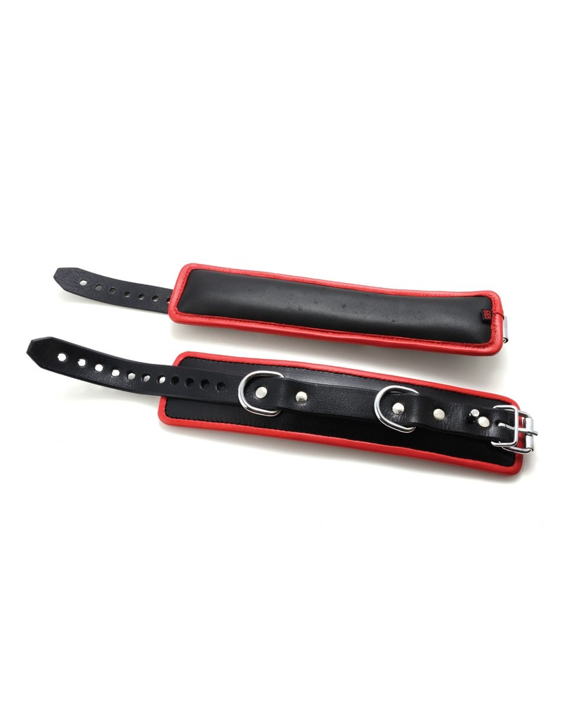 Wrist Restraints Padded Locking Beginner Friendly Leather Couples Cuffs Red 665