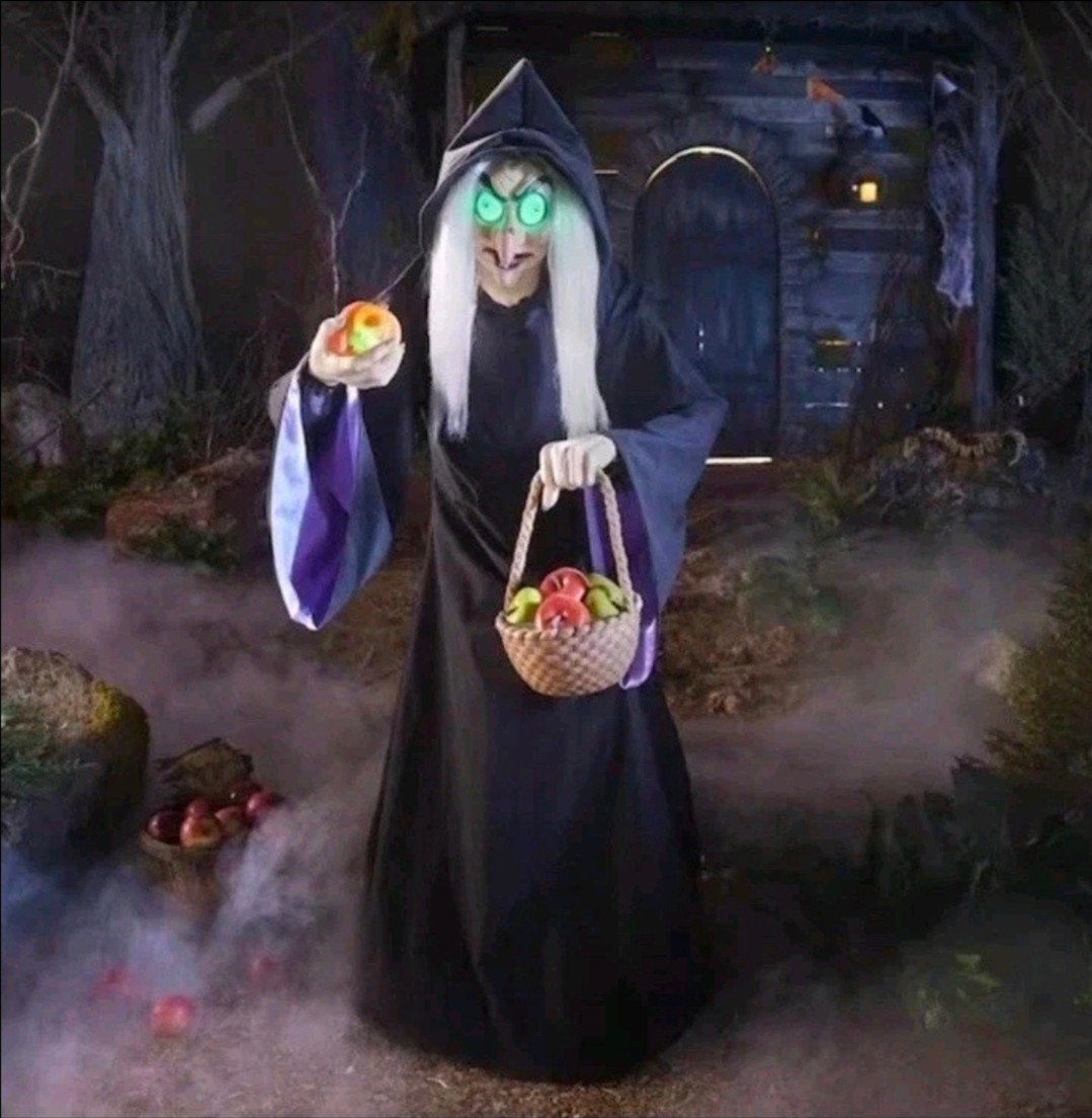 Disney 5.5 FT Animated Evil Queen Prop w/ Glowing Eyes & Apple