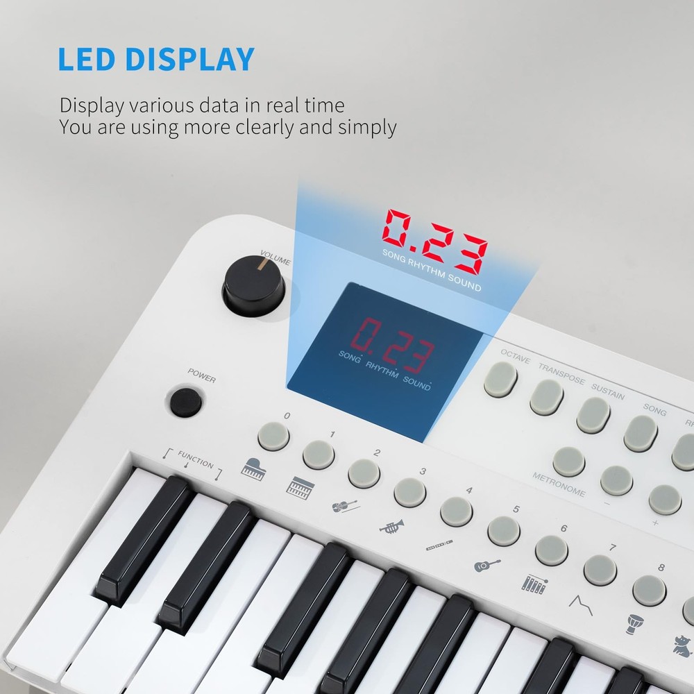 MK1 37 Keys Keyboard Piano, Mini Portable Multi-Function Piano with Excellent...