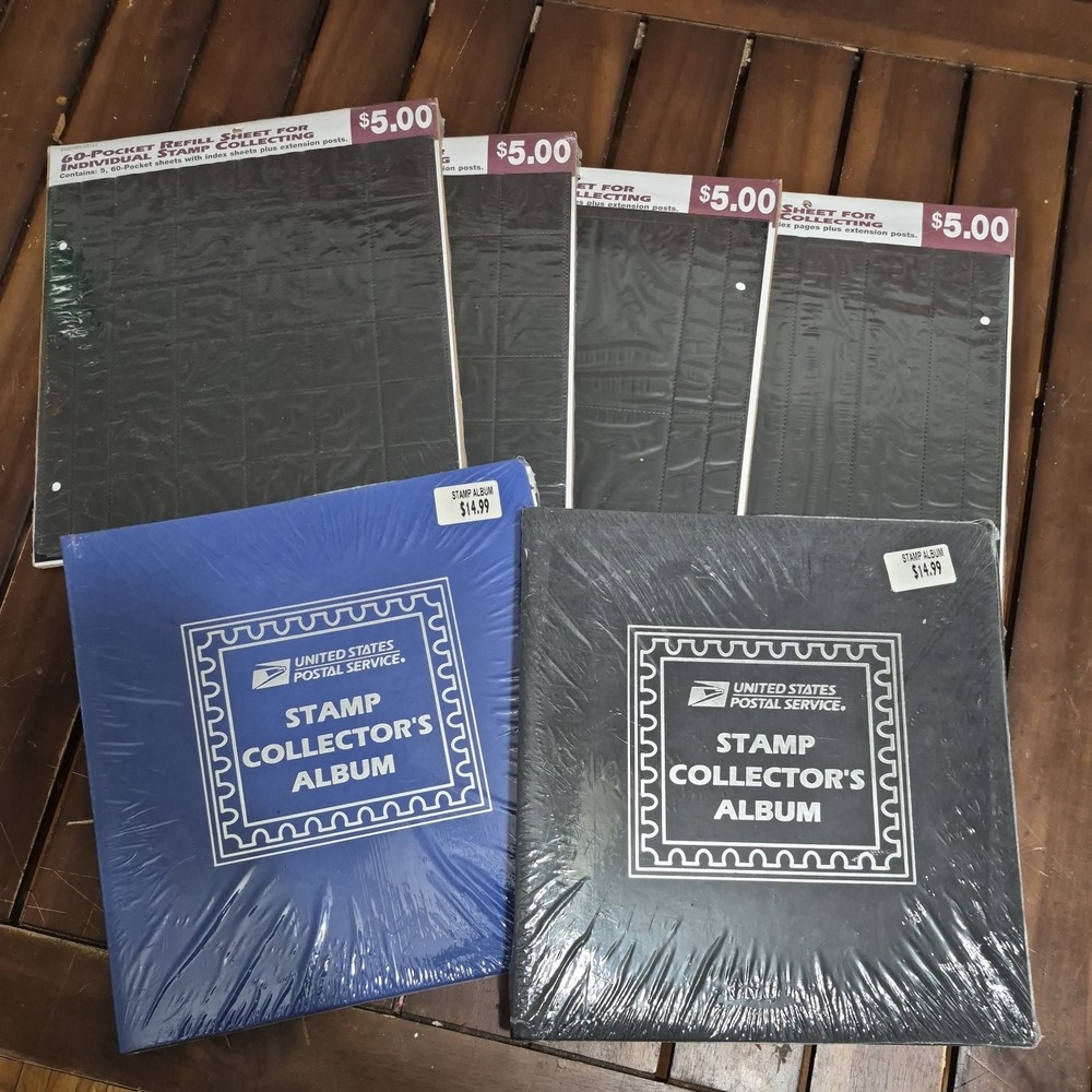 Lot of 2 Vintage USPS Stamp Collector's 1998 Albums & 20 Refill Sheet***NEW!***