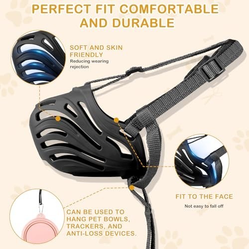 Soft Breathable Dog Muzzle, Adjustable Basket for Chewing & Biting Prevention, X