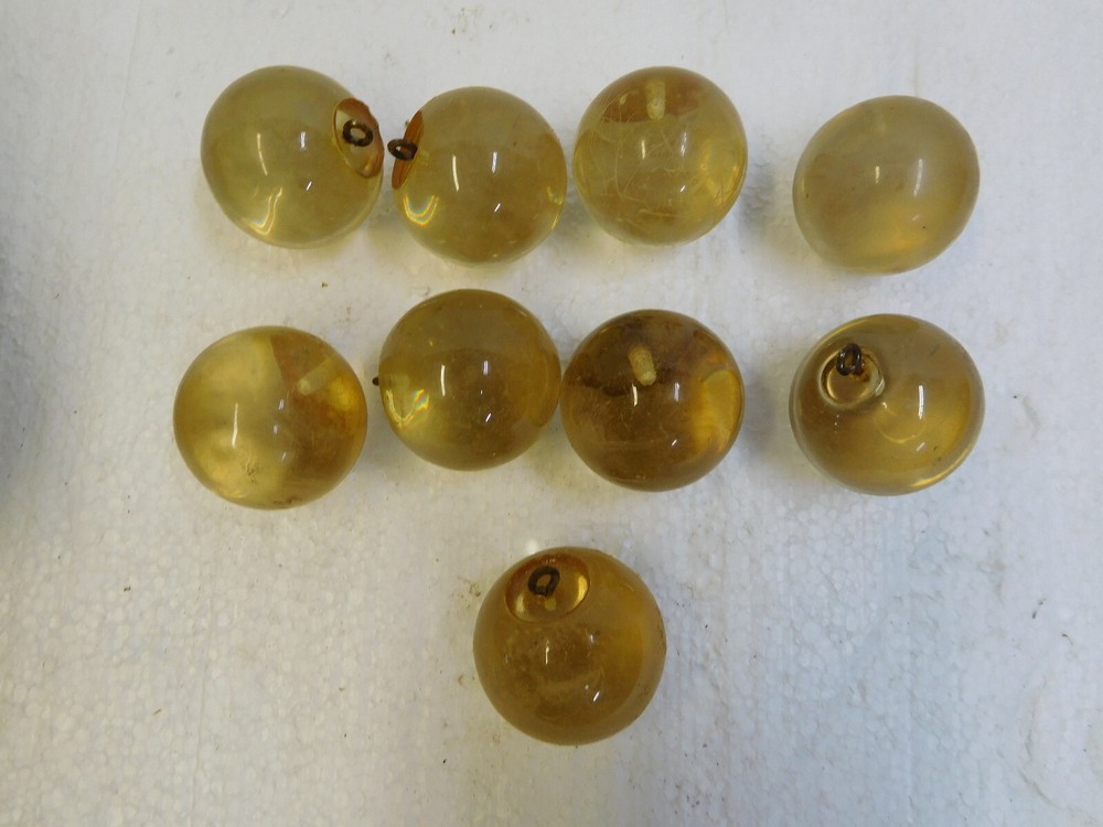 ACRYLIC BALLS WITH EYELET. 1 5/8" DIAMETER.