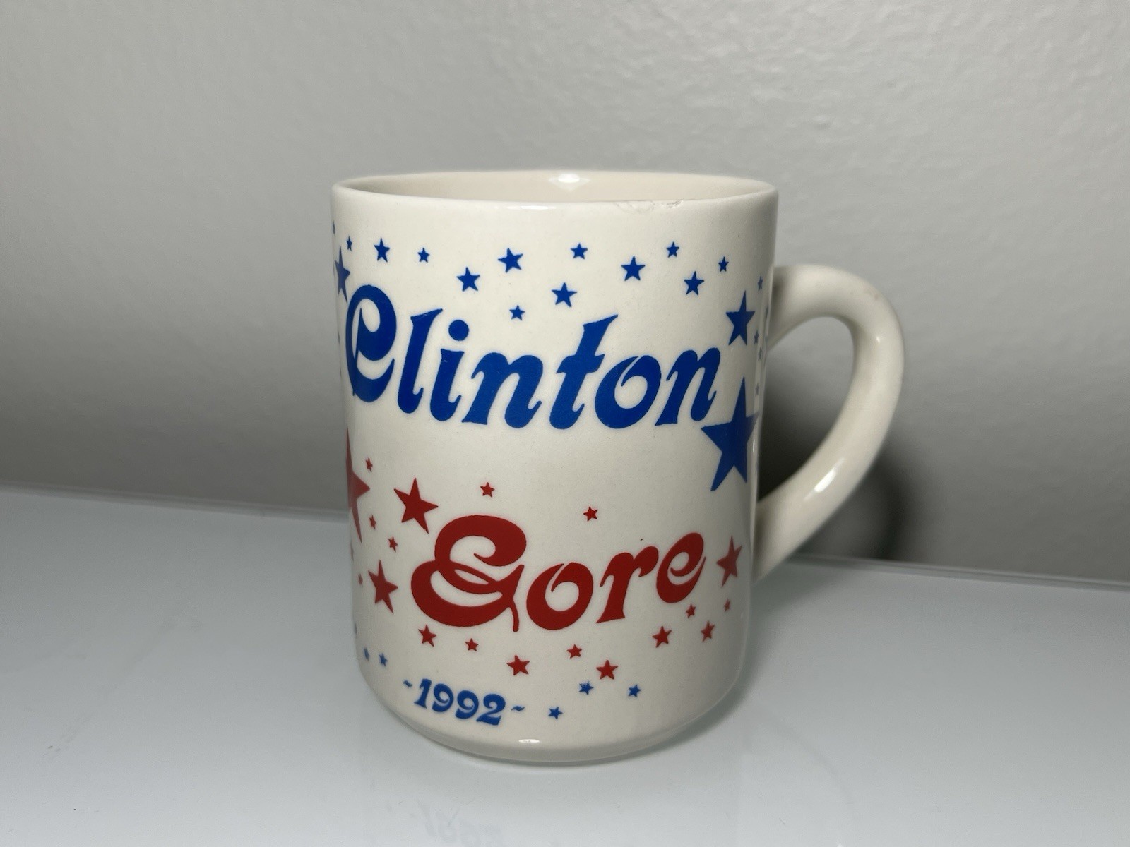 Vintage 1992 CLINTON GORE Campaign Mug Presidential Election Coffee Cup 8oz