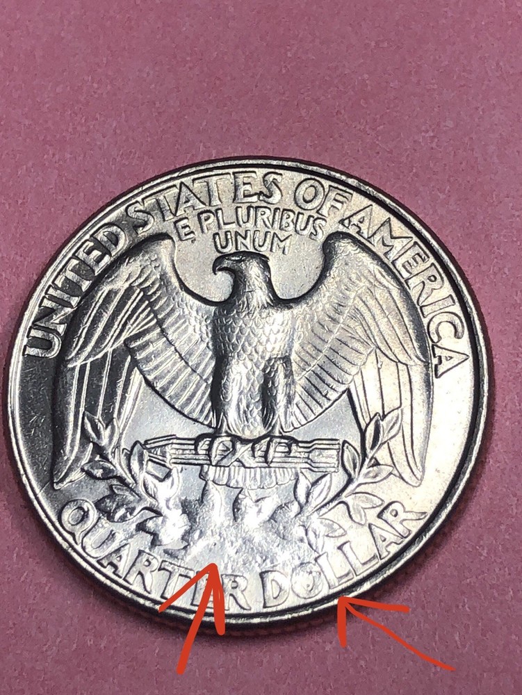 RARE 1995 P Washington ERROR Quarter Die Error Strike Error Missing Design