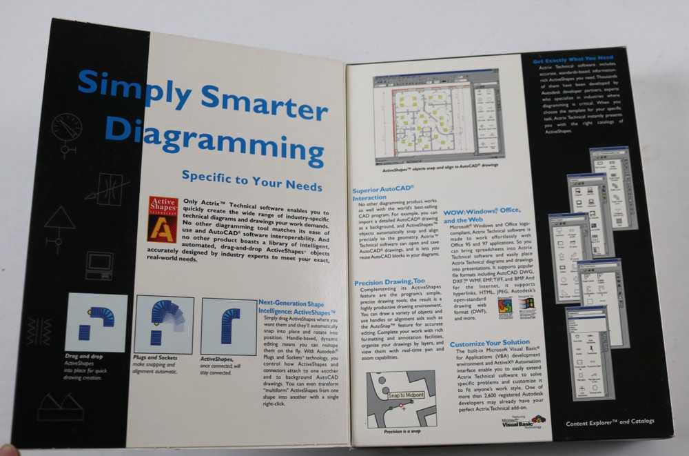 Autodesk Actrix Technical Vintage PC Software Box Set Disk Manuals Guide Vintage