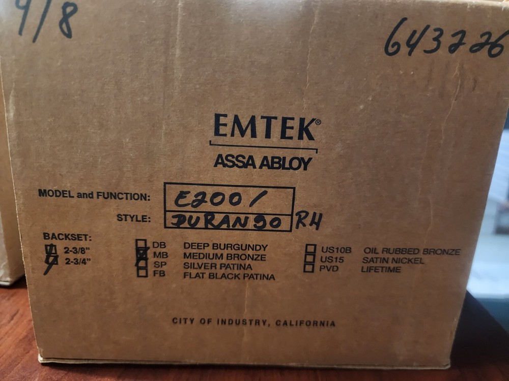 Emtek Assa Boy Keypad Lock E2001 2393