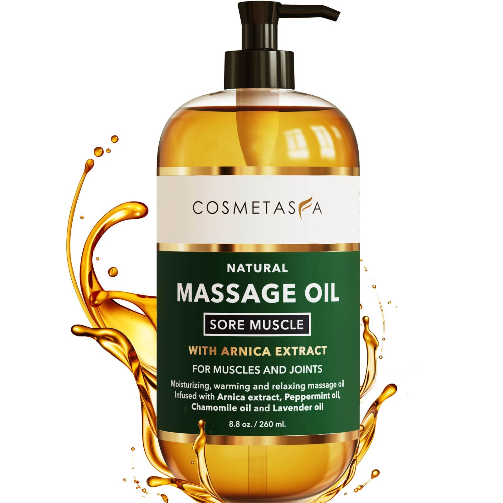 Sore Muscle Massage Oil 8.8 oz by Cosmetasa