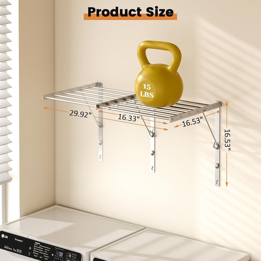 Wall Mounted Laundry Drying Rack, 29.92 inch Retractable Clothes Drying Rack, Fo