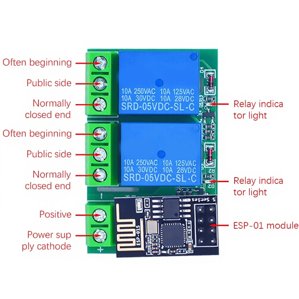 WiFi Relay ESP-01S Module Compatible with For ESP8266 for Home Projects
