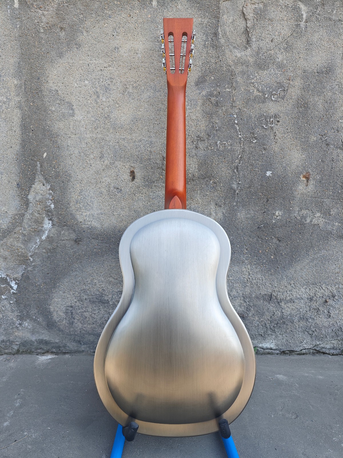 Aiersi Vintage Brass Body Duolian Single Cone Resonator Guitar with Hard Case