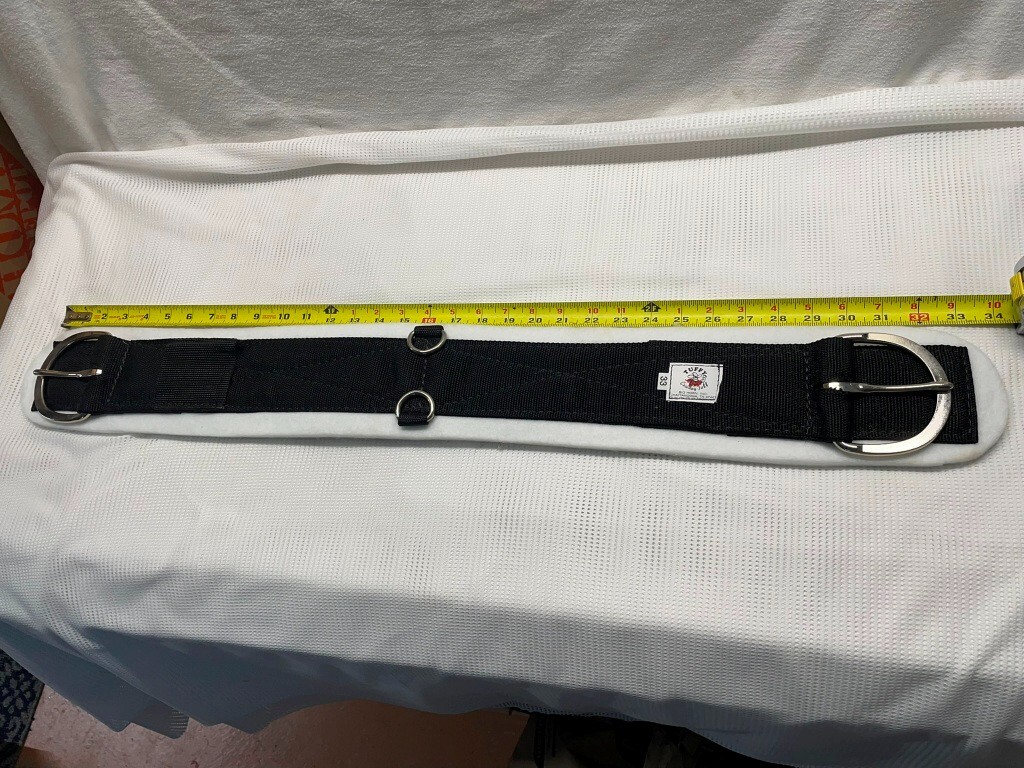 33" Black Nylon Western Cinch, Felt Lined, - New