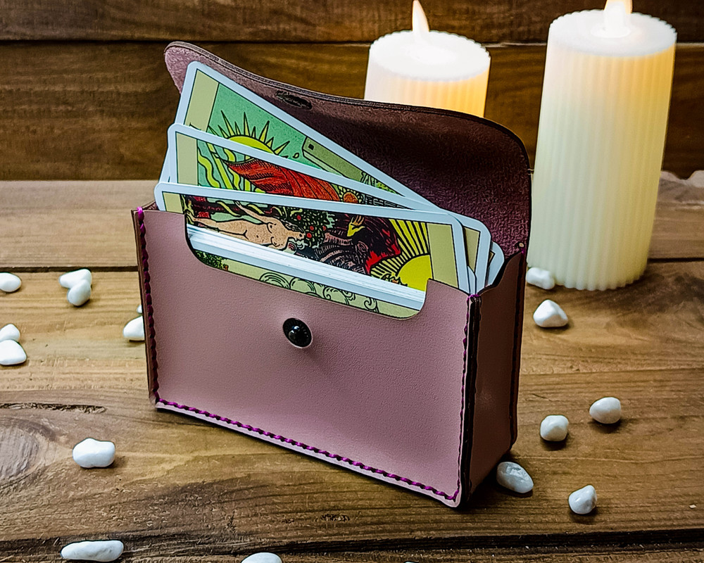 Custom Leather Tarot Card Case, Personalized Tarot Case