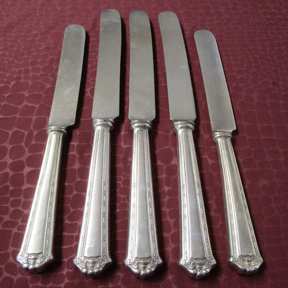 CONTINENTAL 3 Dinner 2 Luncheon Knives Rogers Silverplate B? Monogram BU