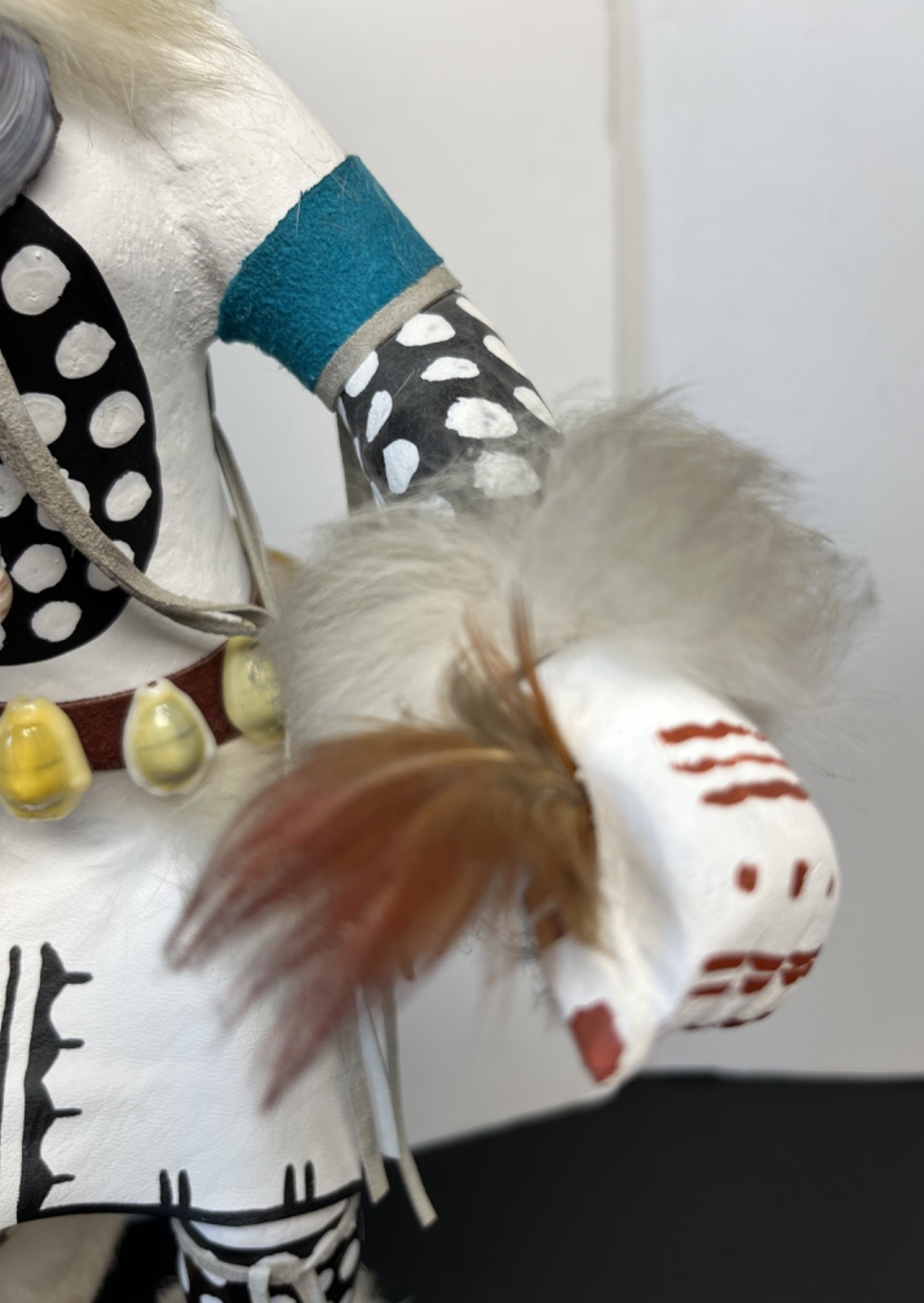 White Buffalo Dancer VNTG Native American 18.5" Kachina Doll, Signed by IMSB