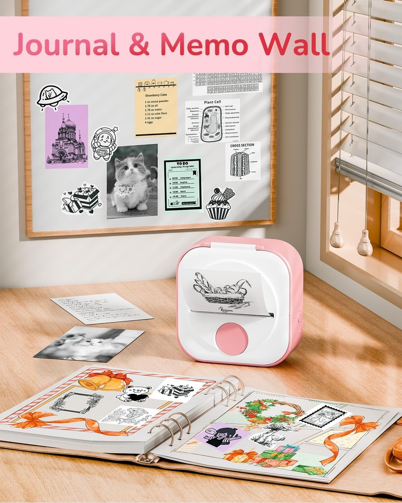 Itari Mini Printer - Q02 Sticker Printer Machine with 1 Rolls Paper,Bluetooth...