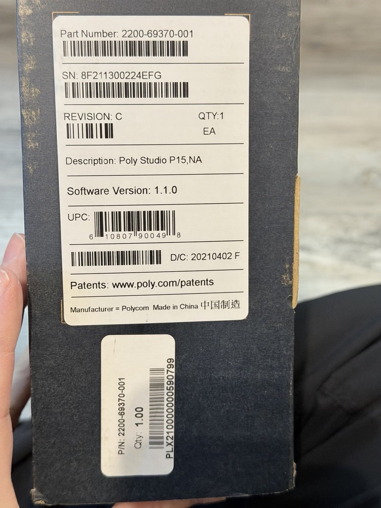 Poly Studio P15 Personal Video Bar Premium 4K Webcam Solution