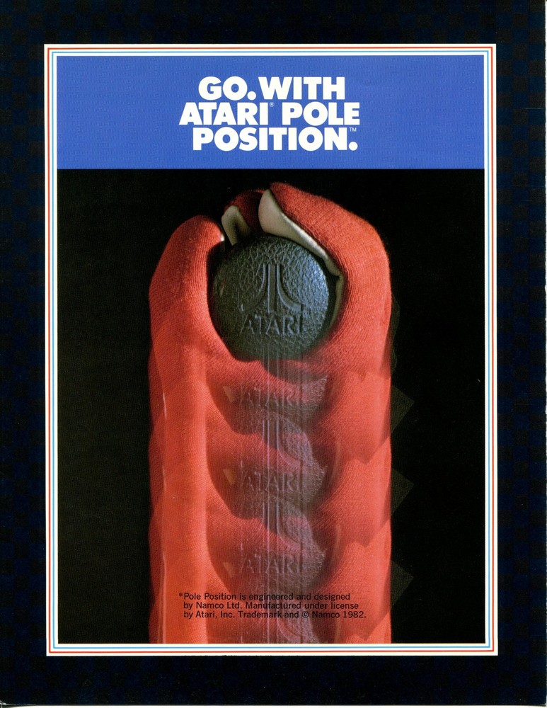 Pole Position Atari Video Arcade Flyer / Brochure / Ad - Excellent - Foldout