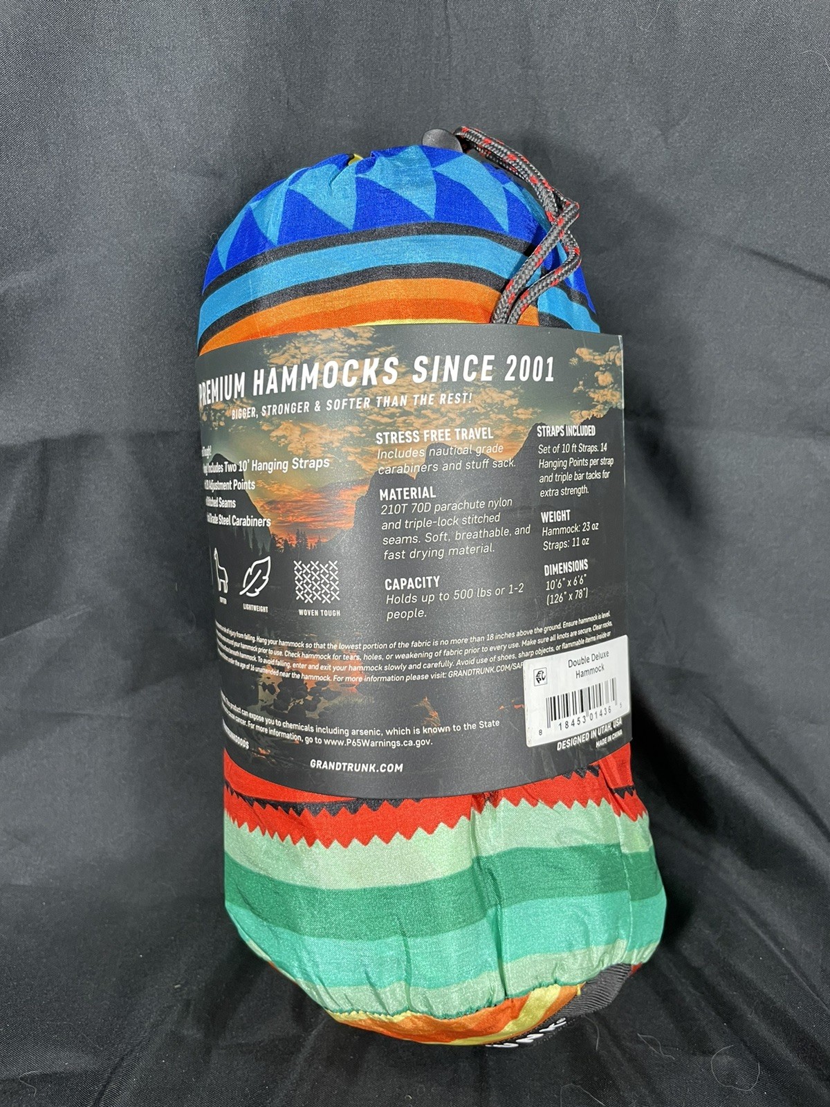 Grand Trunk Double Deluxe 2 Person Hammock Extra Long Hanging Straps Brand New