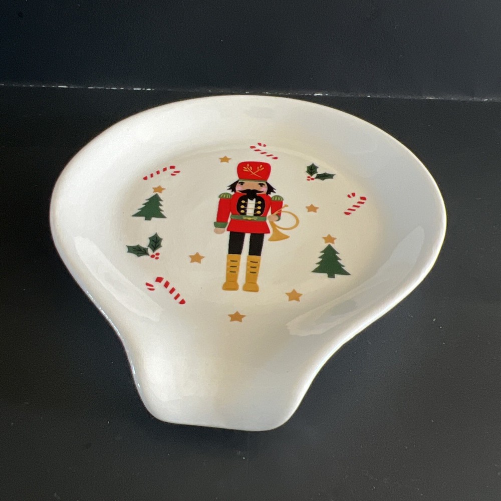 Christmas Holiday Nutcracker Spoon rest Ceramic Decorative Kitchen NEW