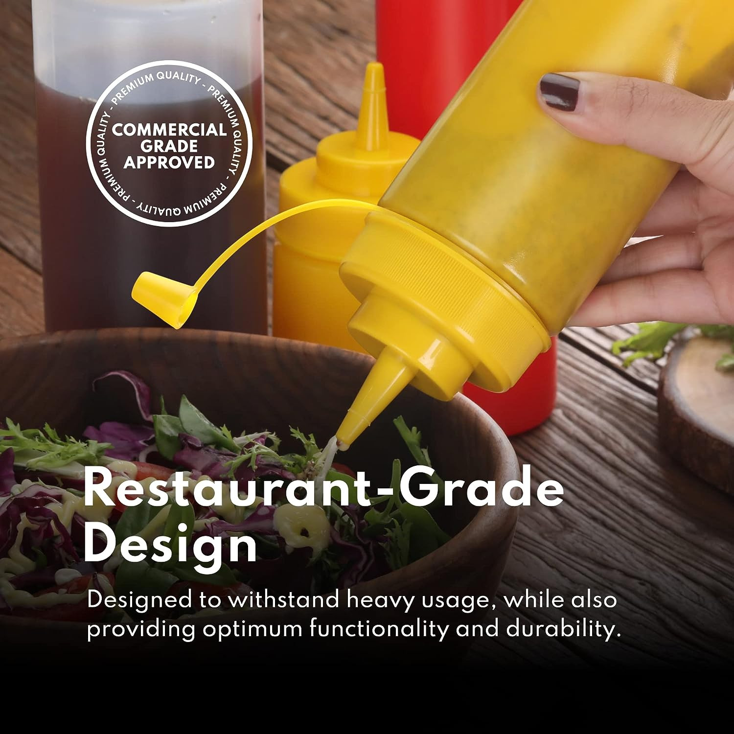 26115 Squeeze Bottles, Plastic, 8 Oz, Clear, Pack of 6