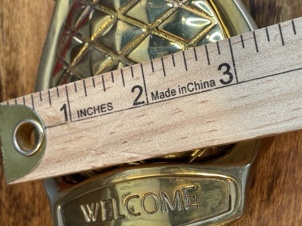 Vtg Solid Brass Pineapple Door Knocker Welcome Handle AVON 6 1/2" Tall