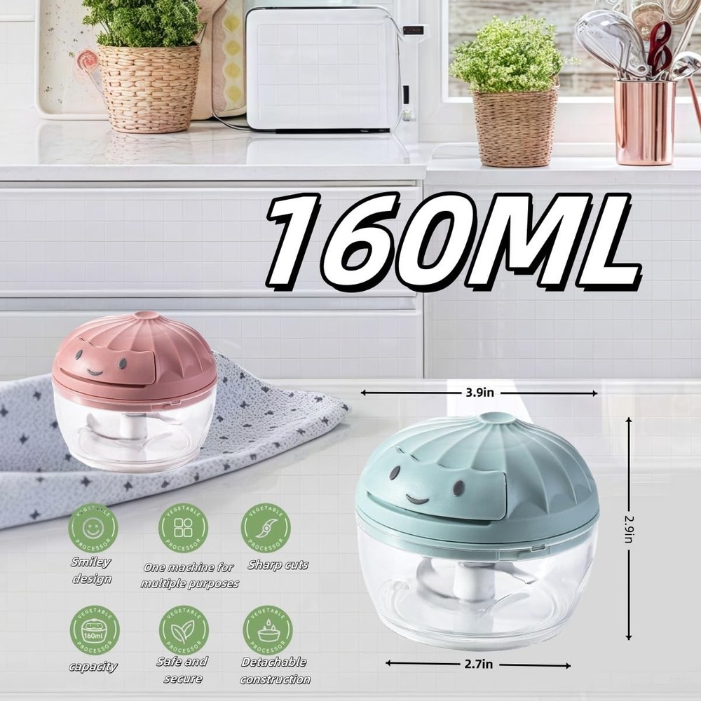 Manual Food Processor Vegetable Chopper, Mini Hand Pull String Garlic Chopper...