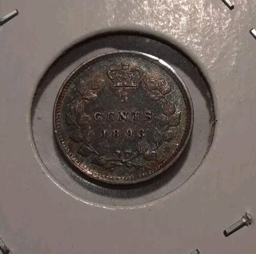 1893 Canada 5 Cents Beautifully Toned Good Condition