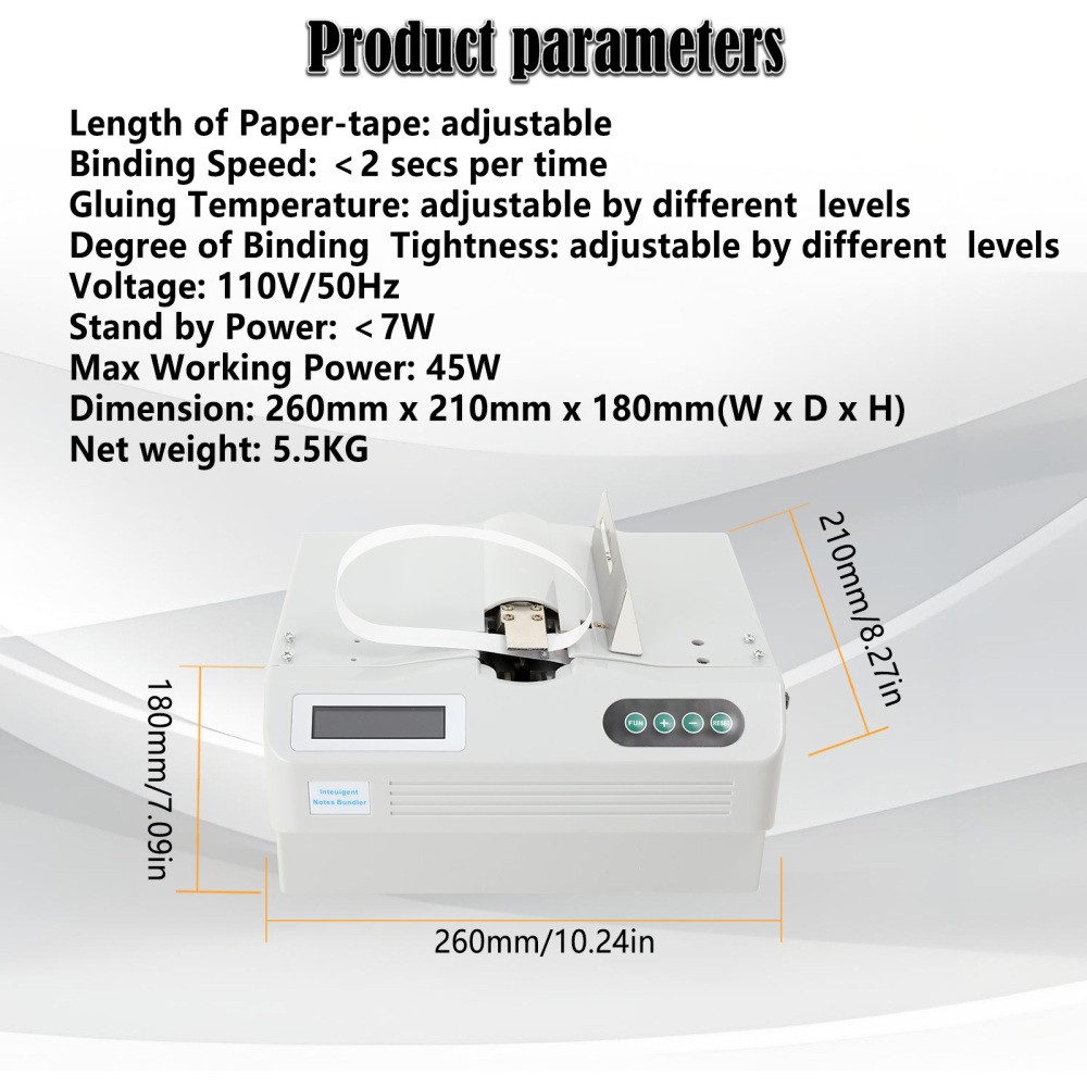 110V Automatic Small Banknote Binding Machine Strapping Bundling Money Packer US