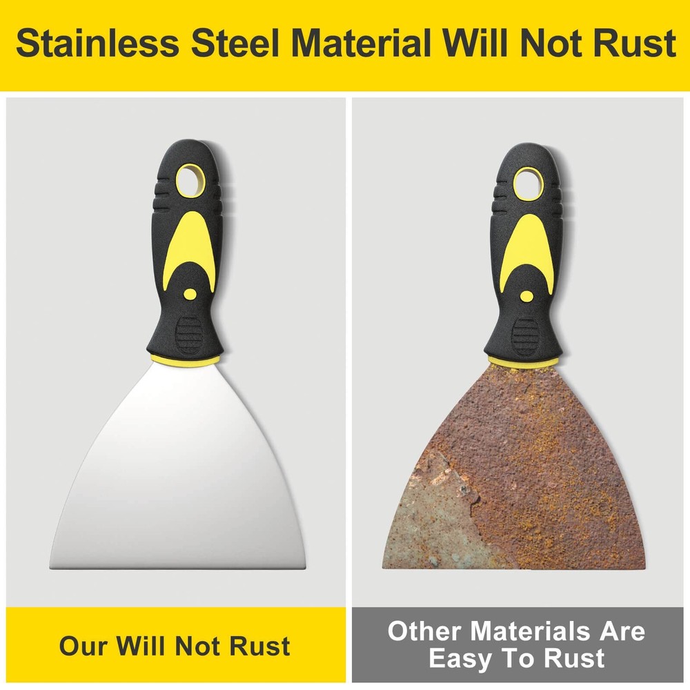 Rerdeim 5pc Putty Knife Set 1-5" Scraper Spackle Paint Tool Drywall Patching