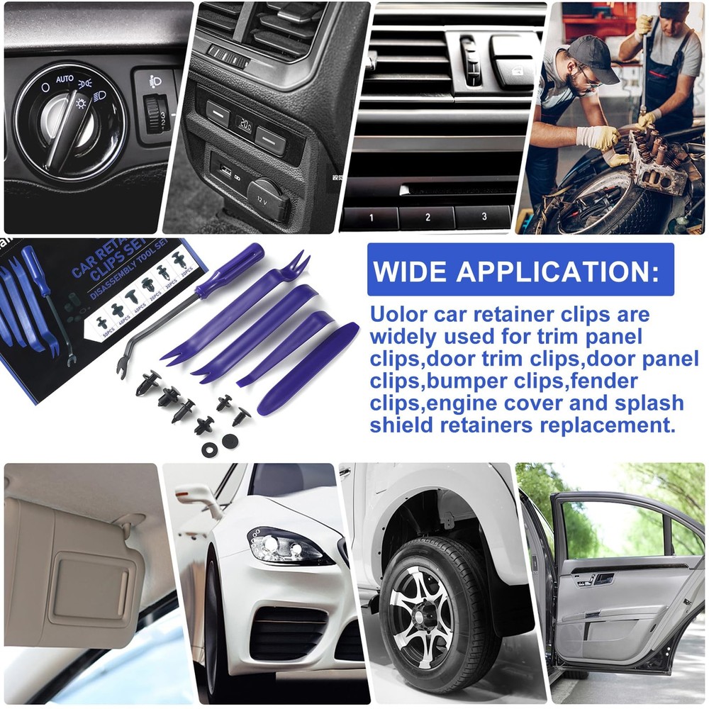 Uolor 265PCS Car Bumper Auto Retainer Clips Set, Set