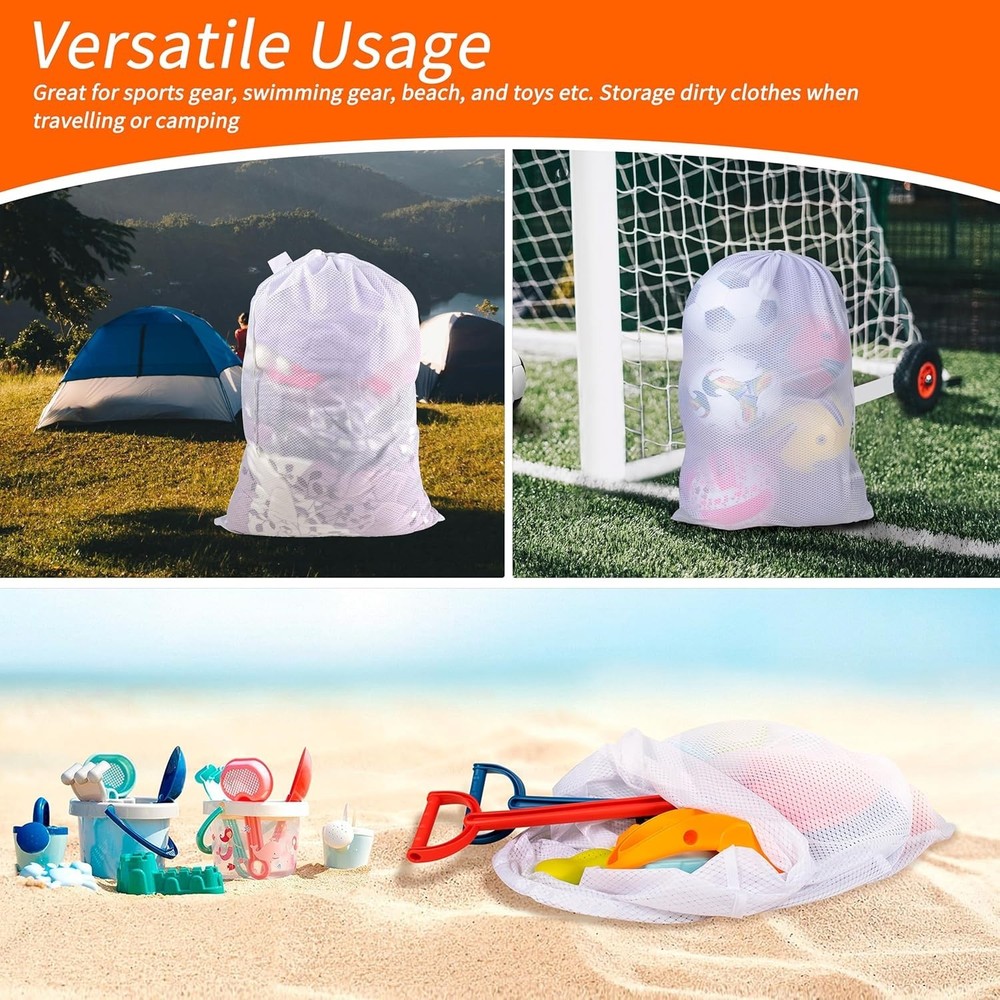 Tear Resistant Drawstring Laundry Bag - 50 lbs Capacity, Washable & Lightweight