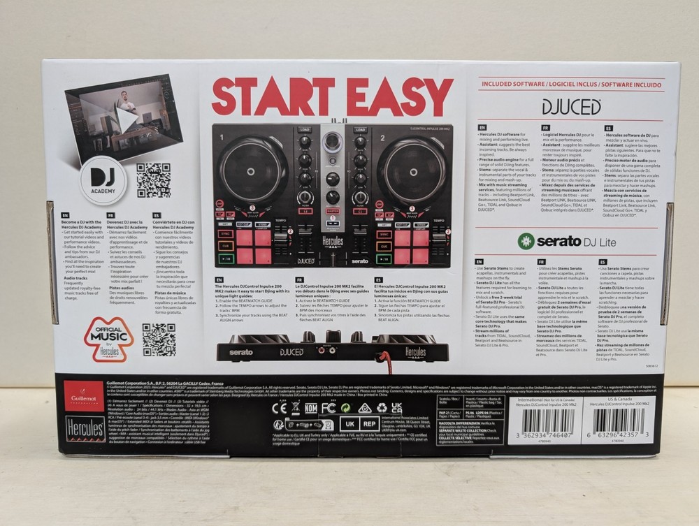 Hercules DJControl Inpulse 200 MK2 - Portable 2-Channel DJ Controller