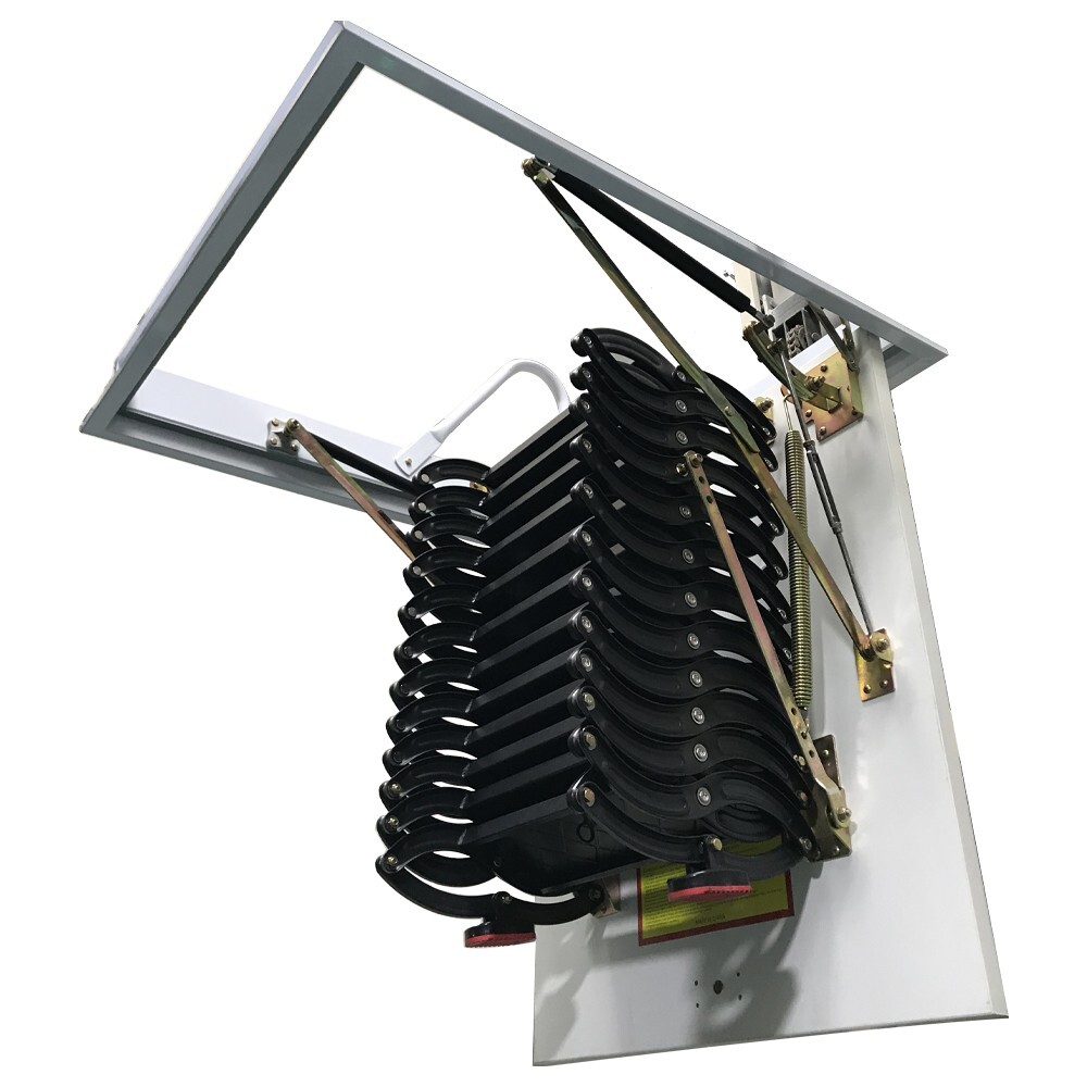 Ceiling Ladder Stairs 31.5x35.43in Frame PullDown Extension Folding Attic Ladder