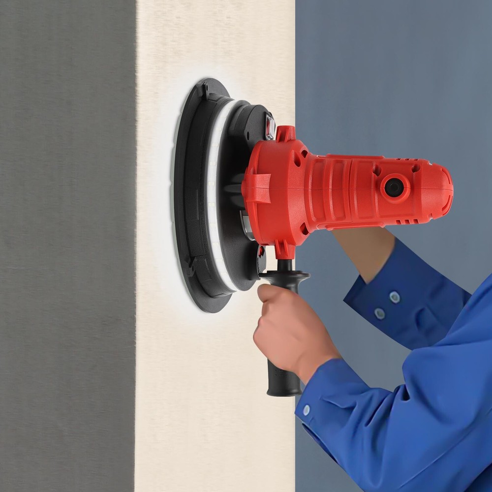1200W Electric Drywall Sander Auto Vacuum & LED Variable Speed Dry Wall Sanding