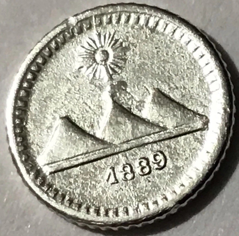 1889 Guatemala 1/4 Real Silver