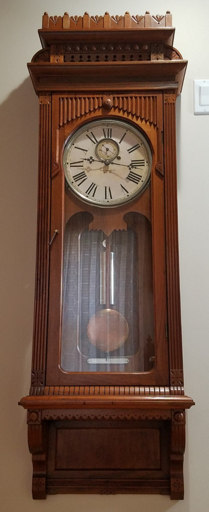 Antique Gilbert No. 10 Weight Driven Regulator Wall Clock 8-Day Timepiece