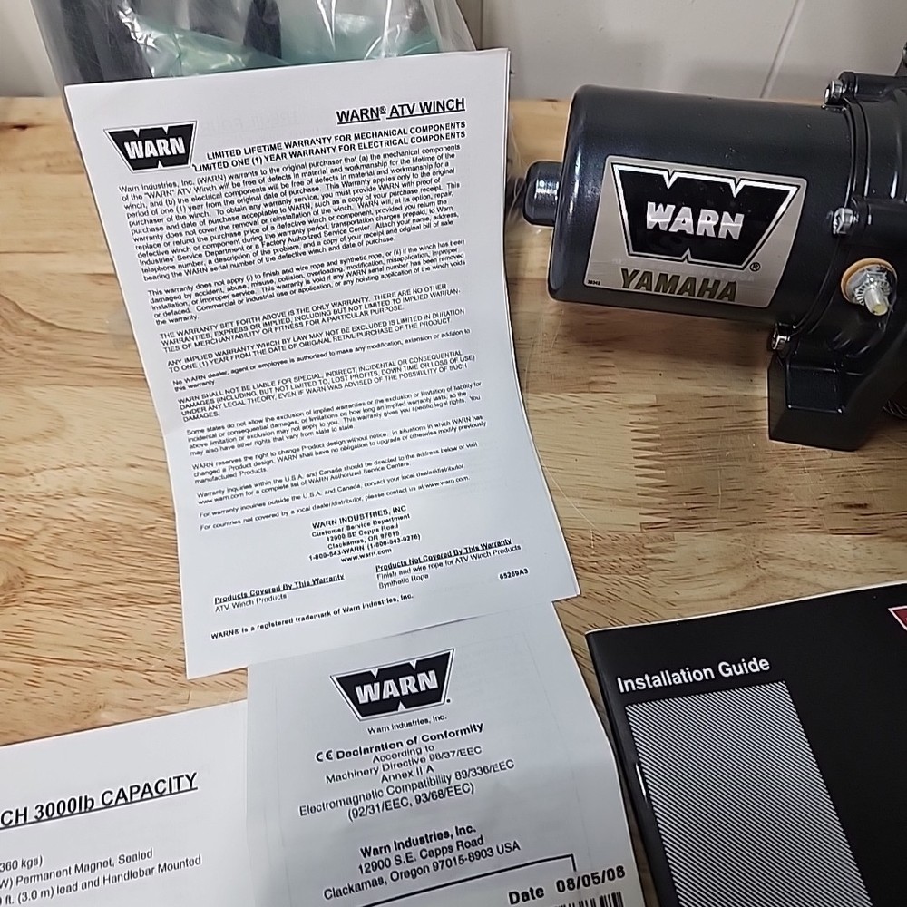 Warn Winch & Mount Kit For Yamaha 73869/SSV5B4832000