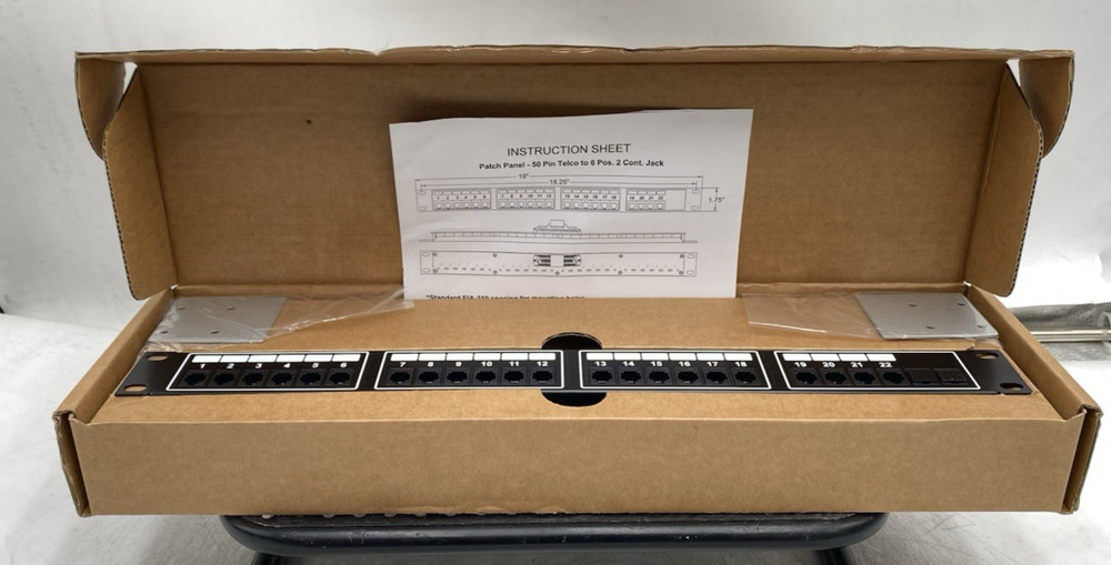 Patch Panel 50 Pin Telco to 6 Pos. 2 Cont Jack