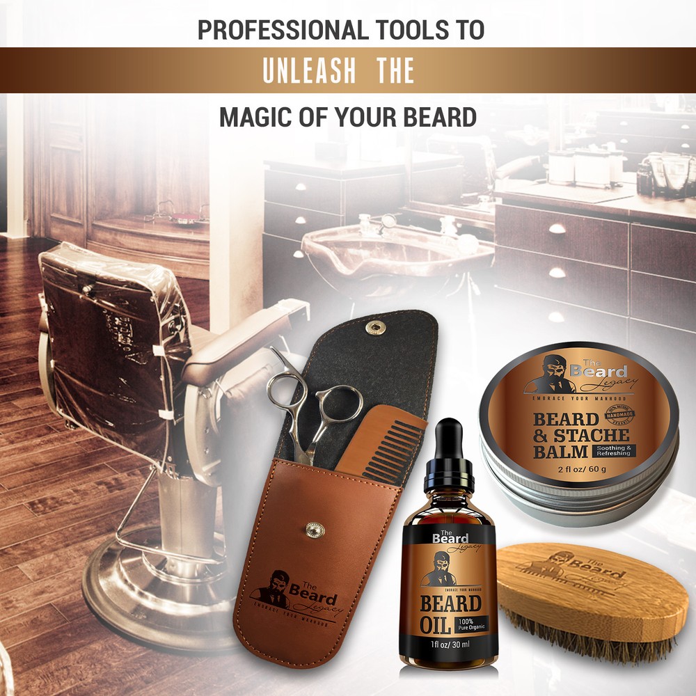 Beard Derma Roller - Beard Oil/Balm - Beard Growth - Beard Brush - Beard Comb